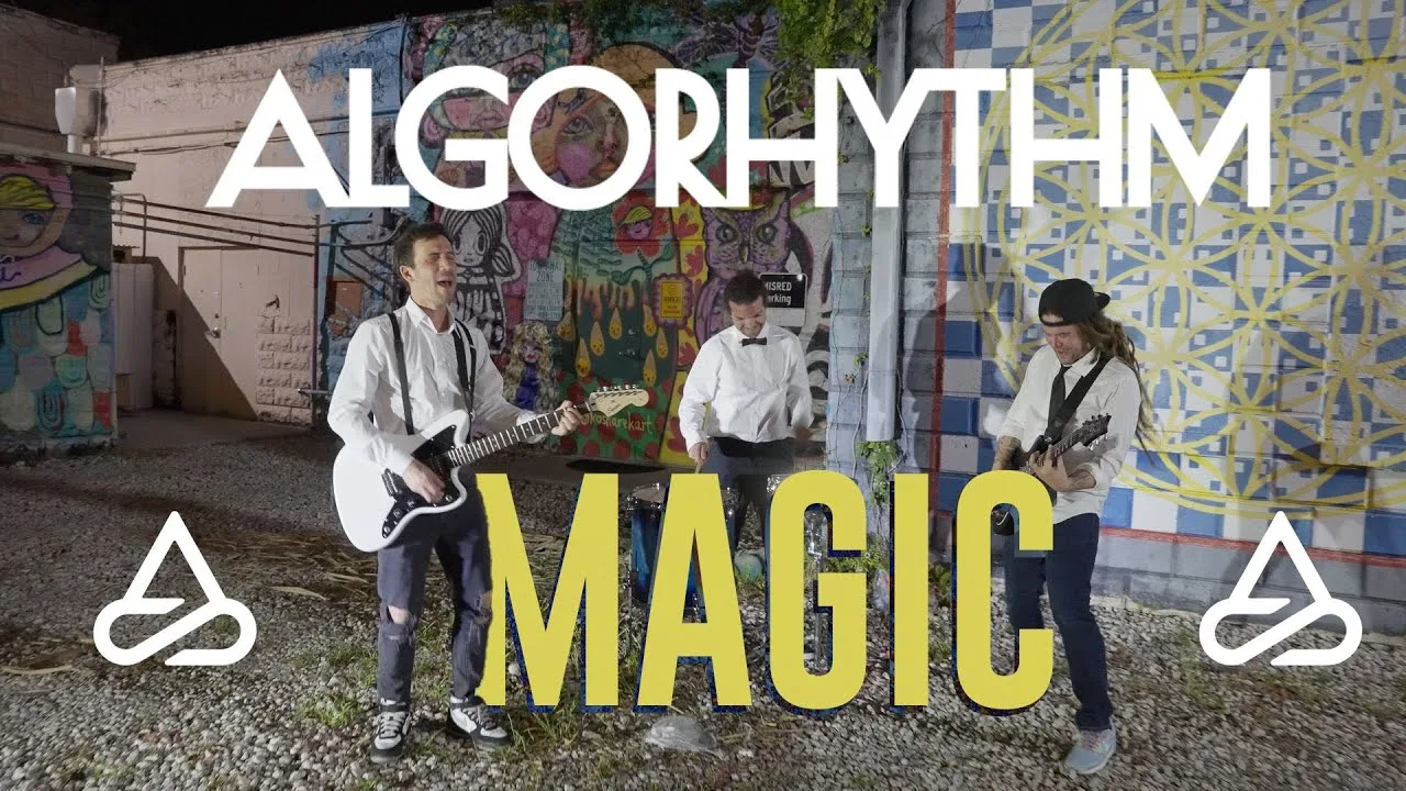 Title card for the Algorhythm music video Magic